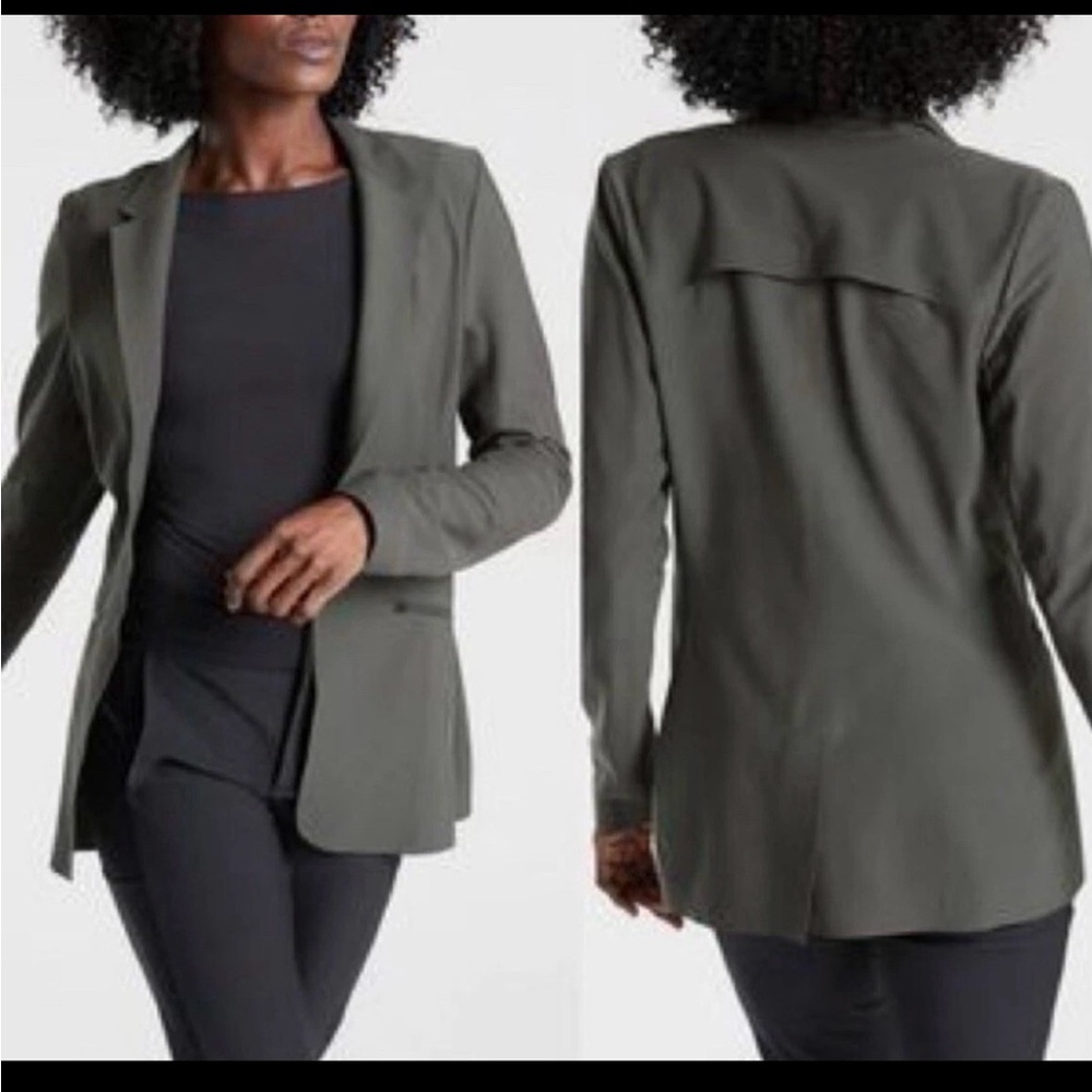 Athleta Interstellar Blazer size 16 Arbor Olive